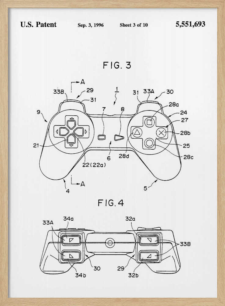 Controller Unit Patent 1996 - Poster / Art Print