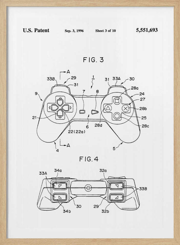 Controller Unit Patent 1996 - Poster / Art Print