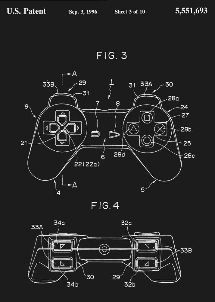 Controller Unit Patent 1996 - Poster / Art Print