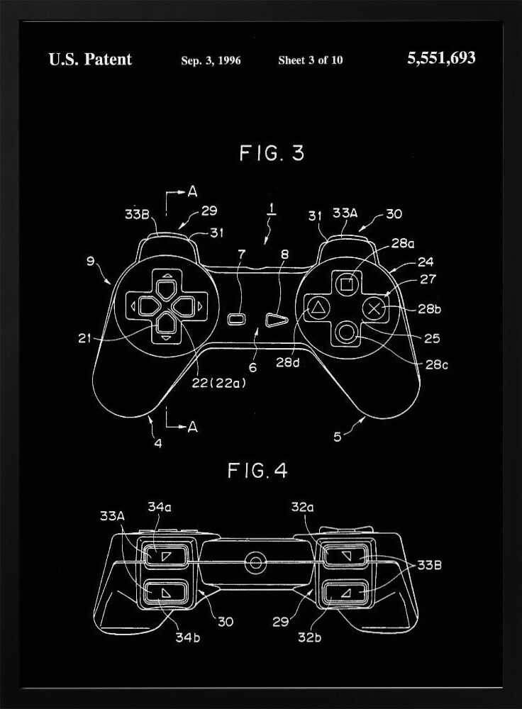 Controller Unit Patent 1996 - Poster / Art Print
