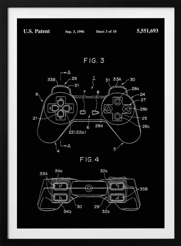Controller Unit Patent 1996 - Poster / Art Print