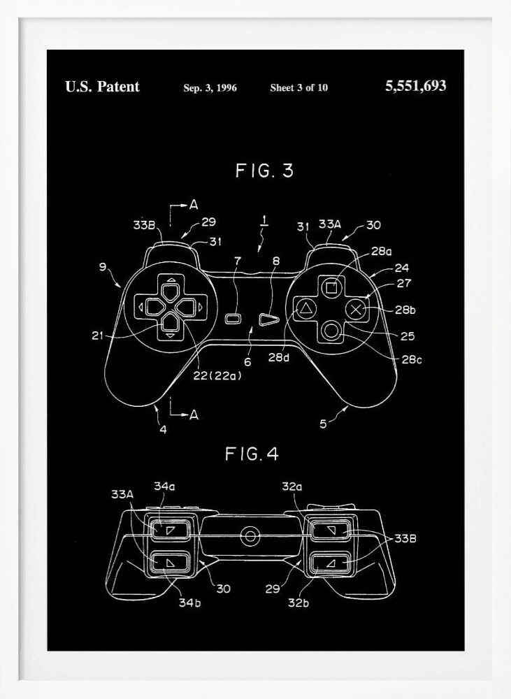 Controller Unit Patent 1996 - Poster / Art Print