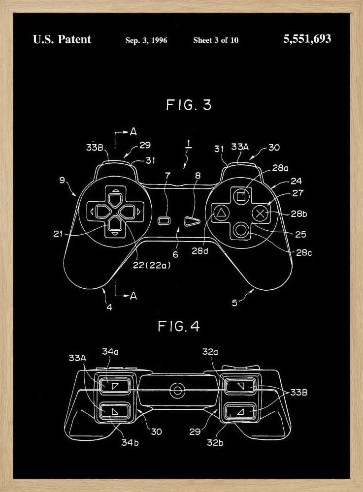 Controller Unit Patent 1996 - Poster / Art Print
