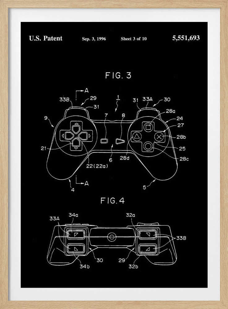 Controller Unit Patent 1996 - Poster / Art Print