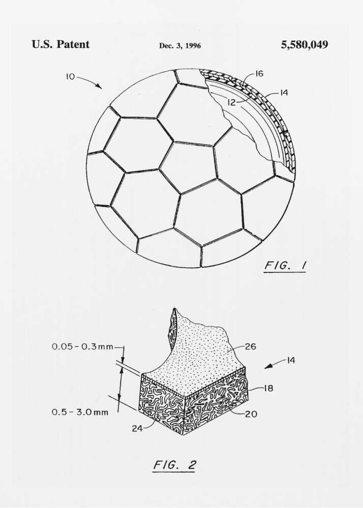 Soccer Ball Patent 1996 - Poster / Art Print
