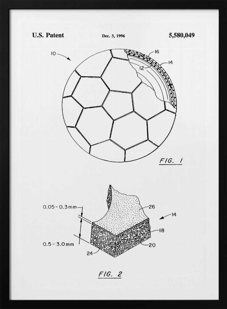 Soccer Ball Patent 1996 - Poster / Art Print