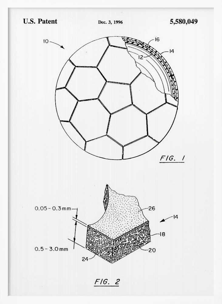 Soccer Ball Patent 1996 - Poster / Art Print