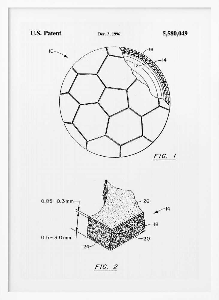 Soccer Ball Patent 1996 - Poster / Art Print
