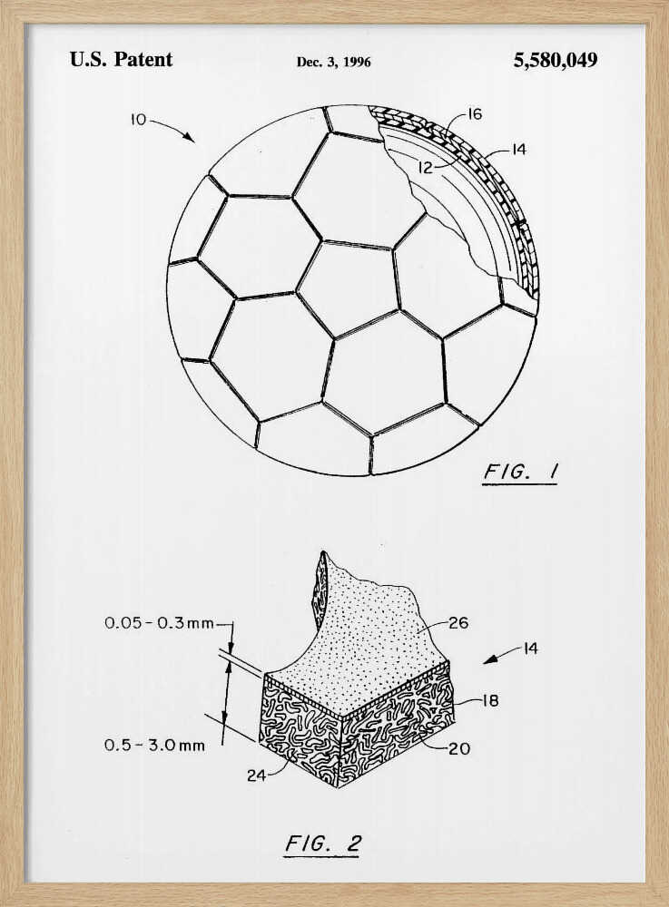 Soccer Ball Patent 1996 - Poster / Art Print