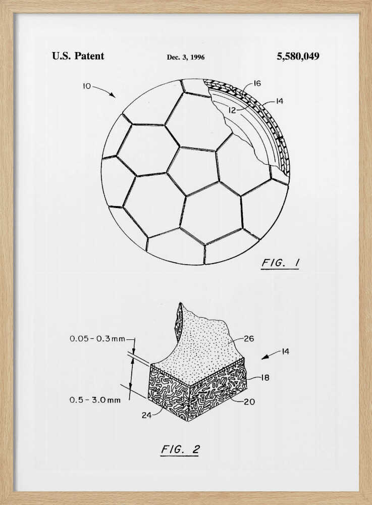 Soccer Ball Patent 1996 - Poster / Art Print