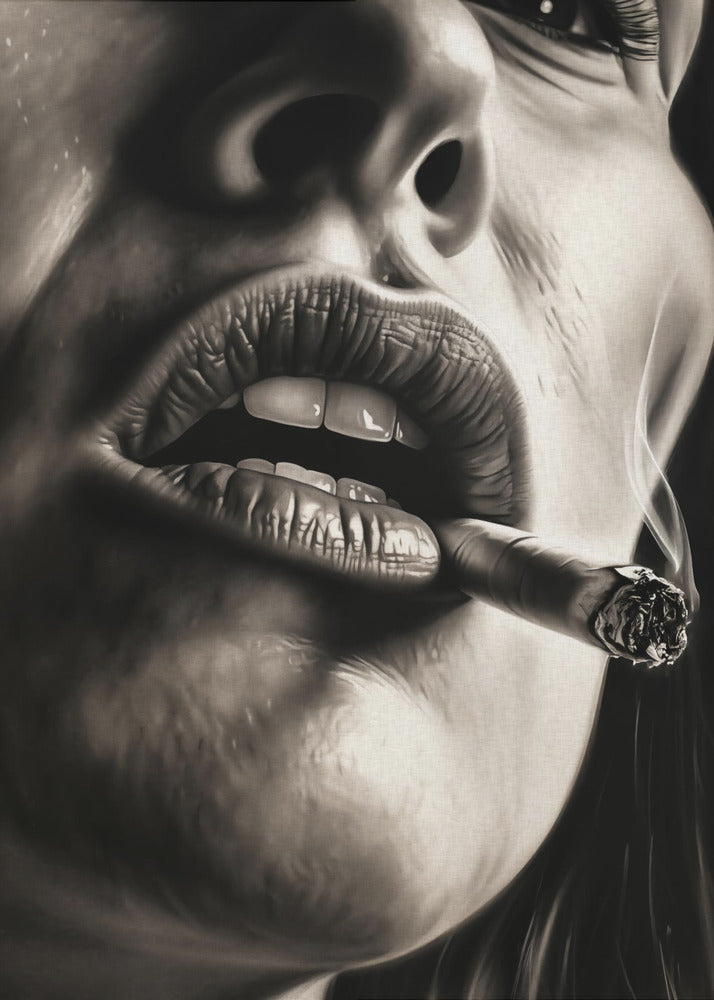 The Girl With the Burning Cigarette - Poster / Art Print
