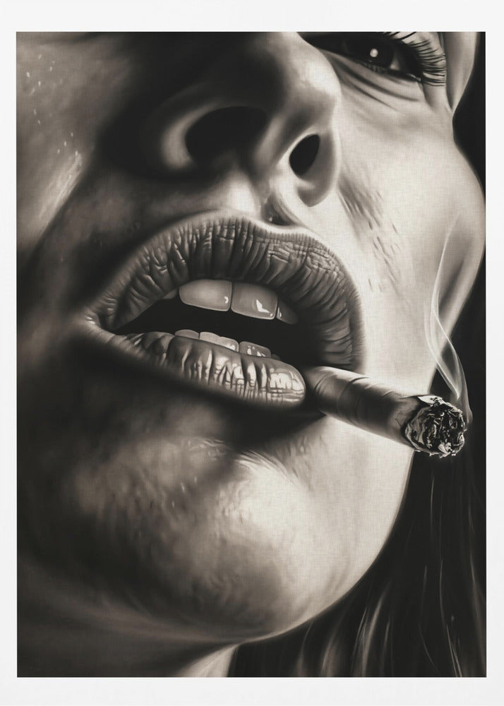 The Girl With the Burning Cigarette - Poster / Art Print