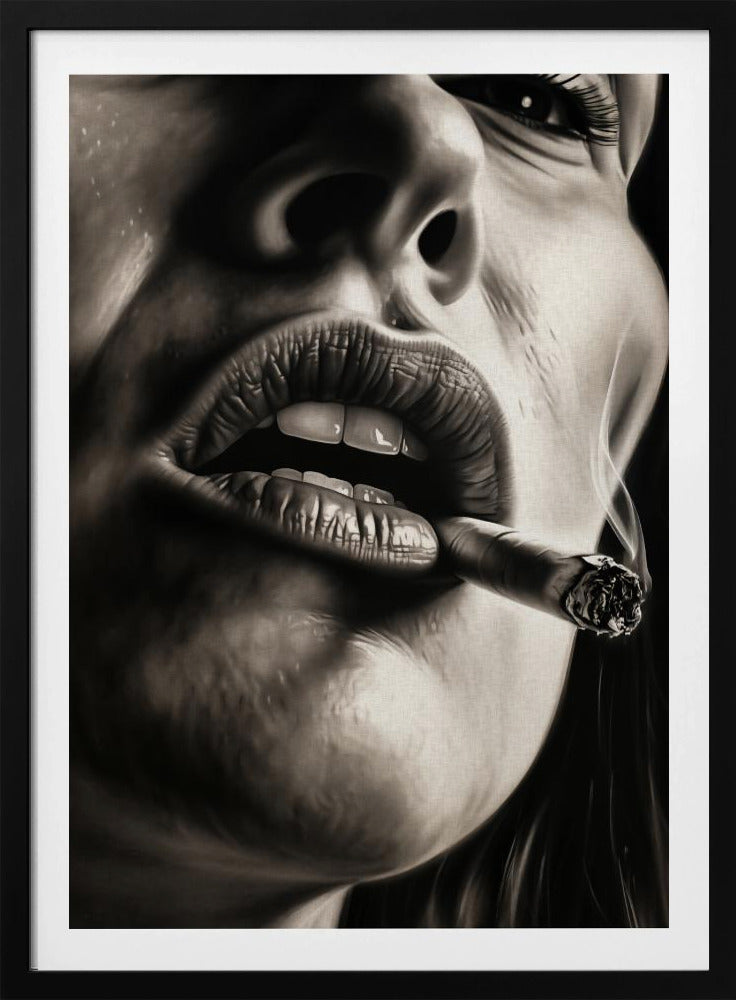 The Girl With the Burning Cigarette - Poster / Art Print