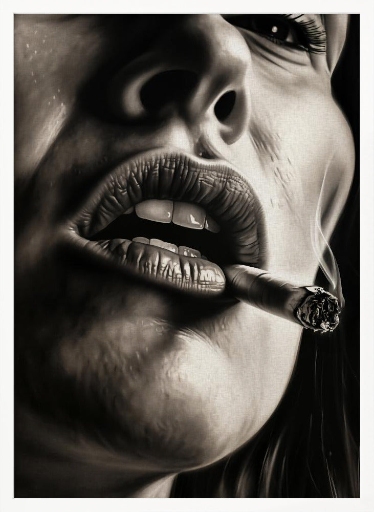 The Girl With the Burning Cigarette - Poster / Art Print
