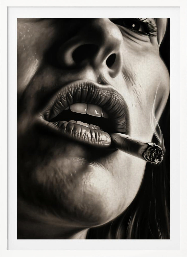 The Girl With the Burning Cigarette - Poster / Art Print