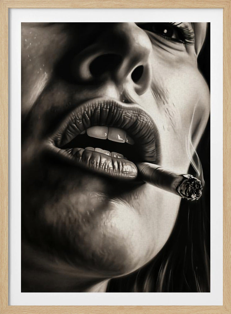 The Girl With the Burning Cigarette - Poster / Art Print