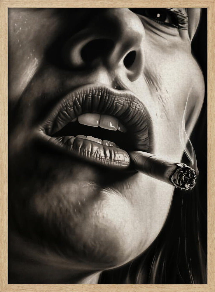 The Girl With the Burning Cigarette - Poster / Art Print
