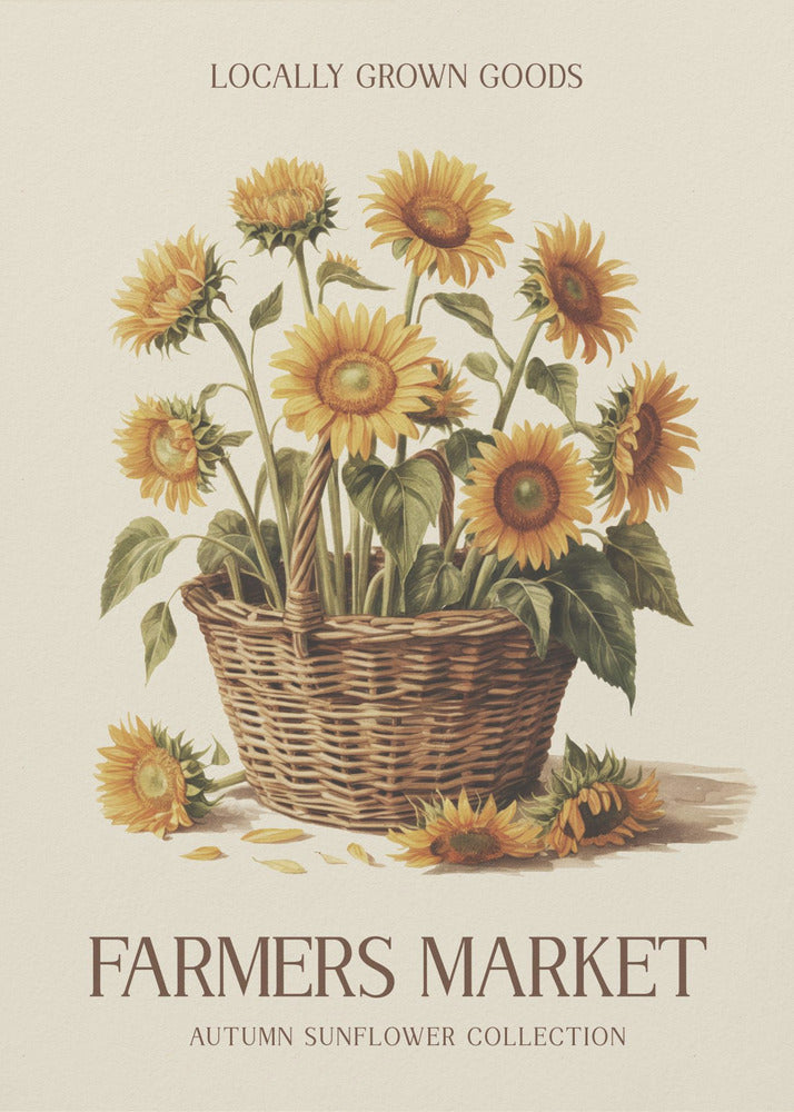 Farmers Market Sunflower - Poster / Art Print