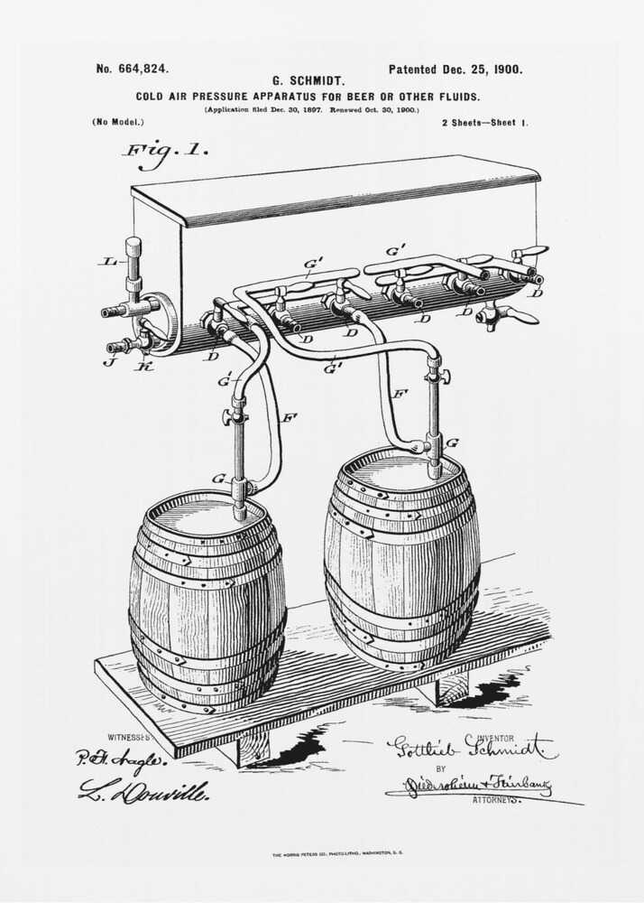 Apparatus for Beer Patent 1944 - Poster / Art Print