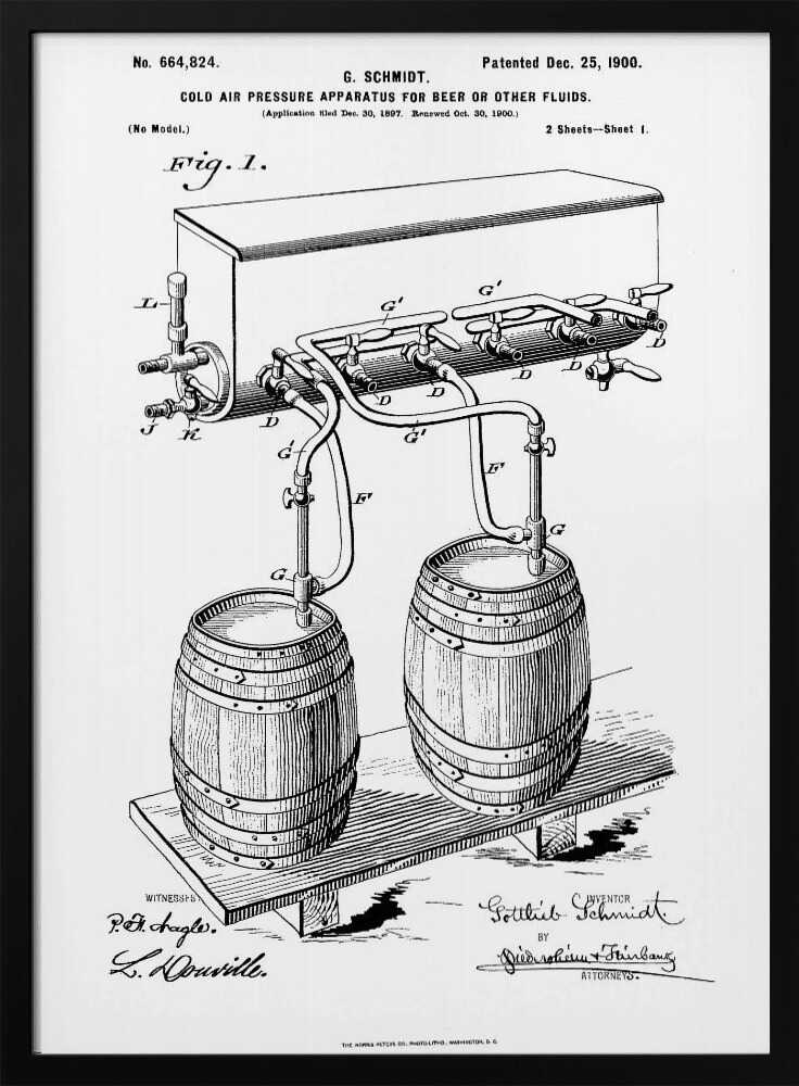 Apparatus for Beer Patent 1944 - Poster / Art Print