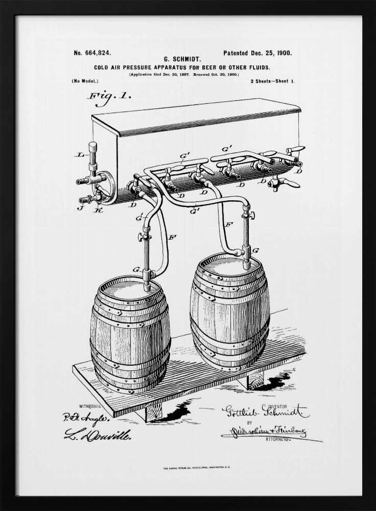 Apparatus for Beer Patent 1944 - Poster / Art Print