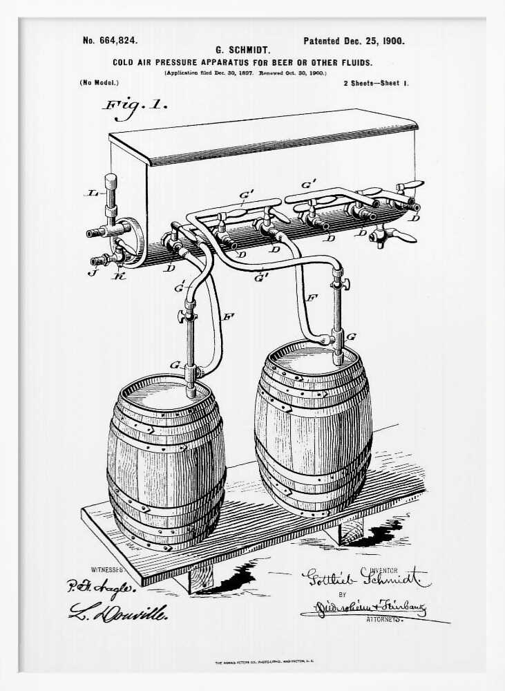 Apparatus for Beer Patent 1944 - Poster / Art Print