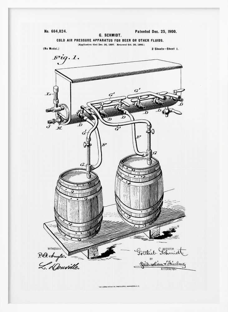 Apparatus for Beer Patent 1944 - Poster / Art Print