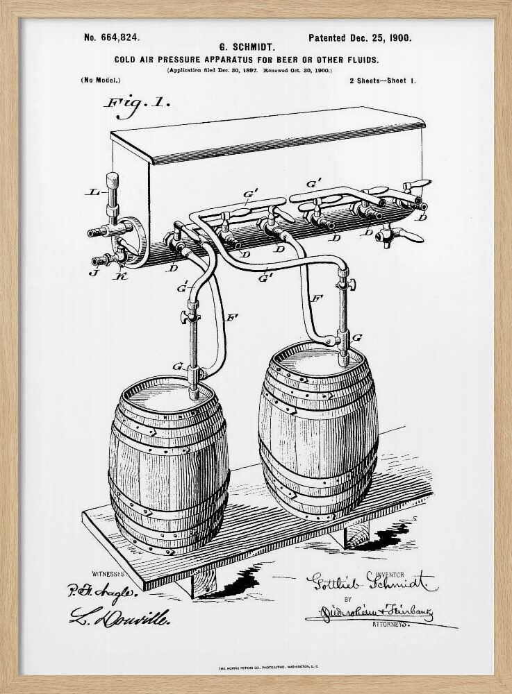 Apparatus for Beer Patent 1944 - Poster / Art Print
