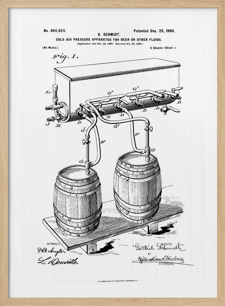 Apparatus for Beer Patent 1944 - Poster / Art Print