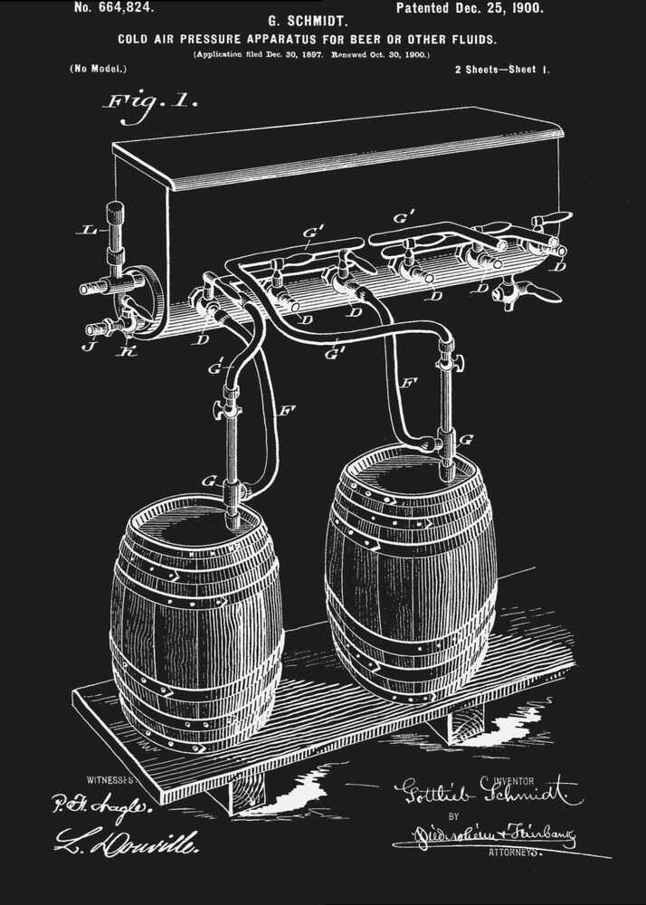 Apparatus for Beer Patent 1944 - Poster / Art Print