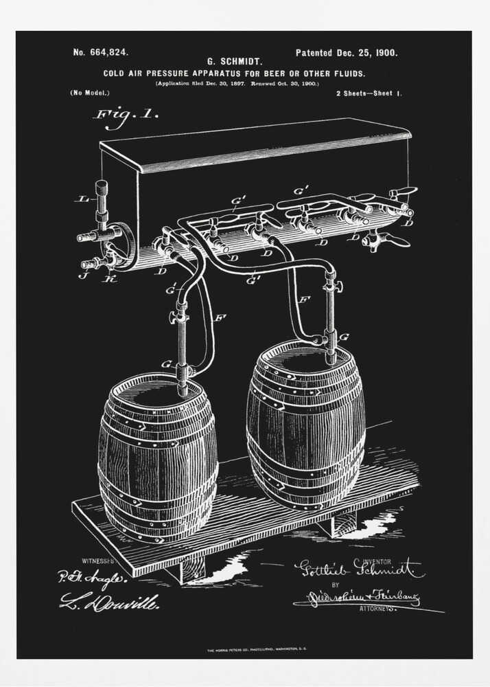 Apparatus for Beer Patent 1944 - Poster / Art Print