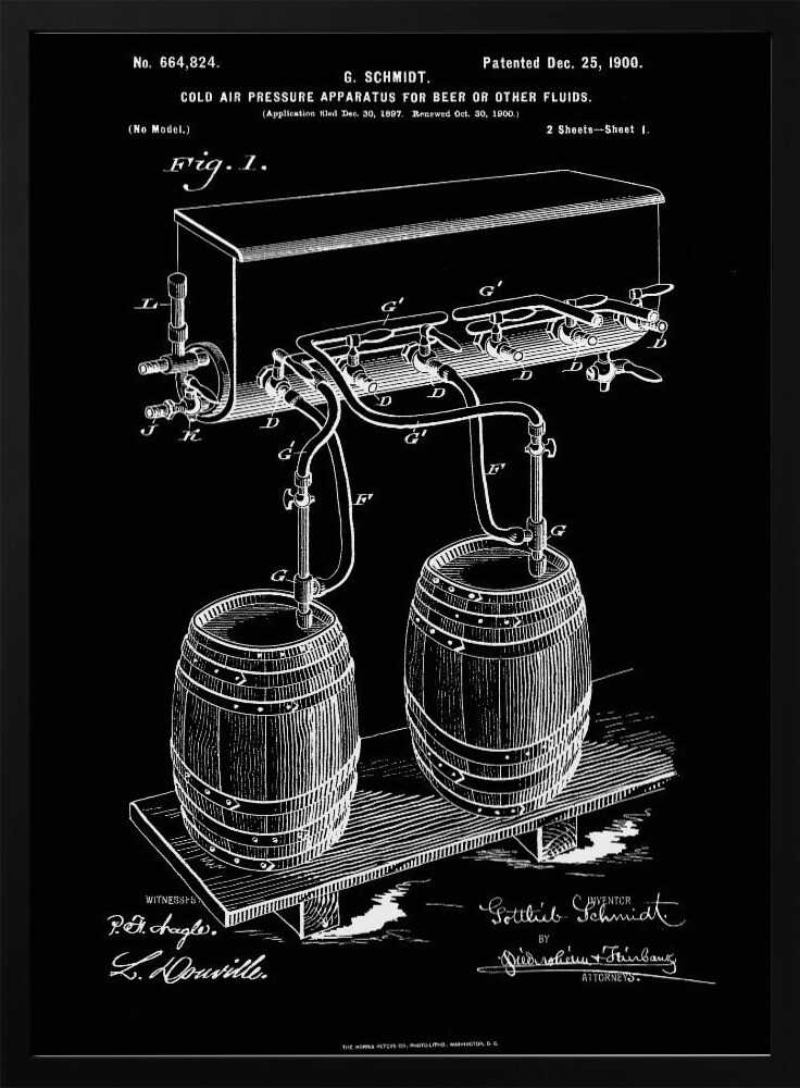 Apparatus for Beer Patent 1944 - Poster / Art Print