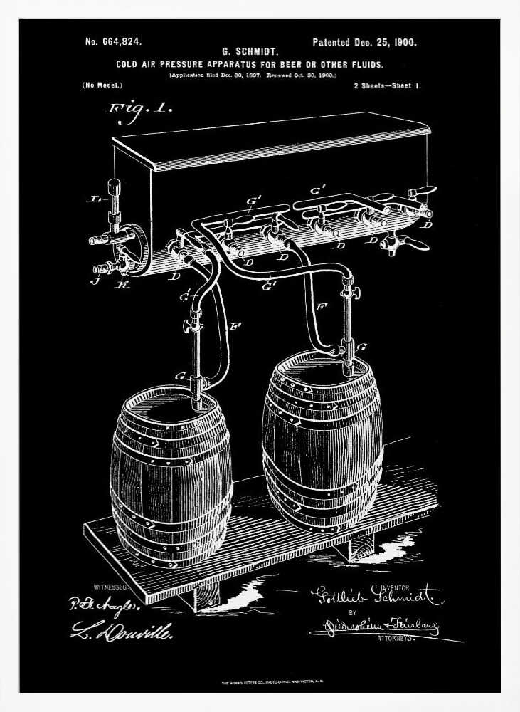 Apparatus for Beer Patent 1944 - Poster / Art Print