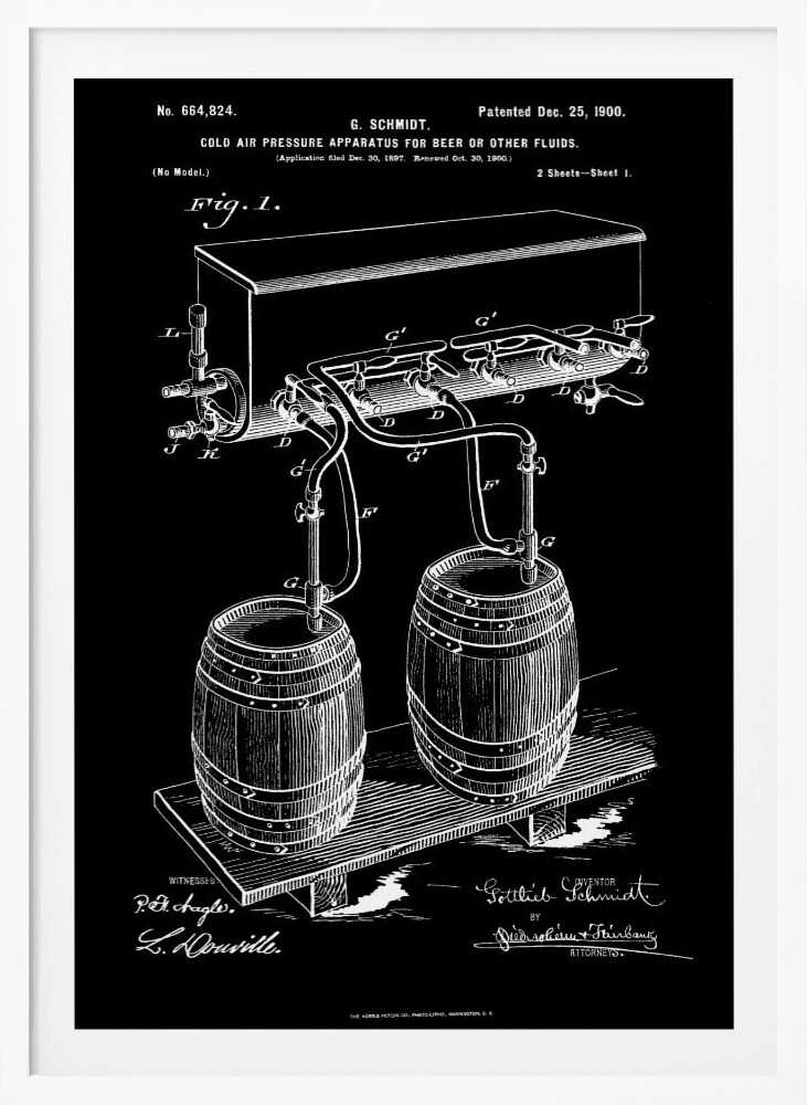 Apparatus for Beer Patent 1944 - Poster / Art Print