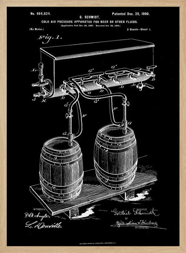 Apparatus for Beer Patent 1944 - Poster / Art Print