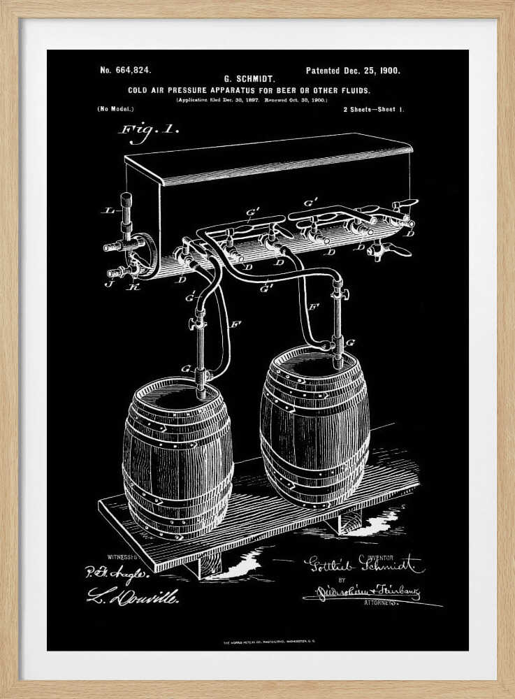 Apparatus for Beer Patent 1944 - Poster / Art Print