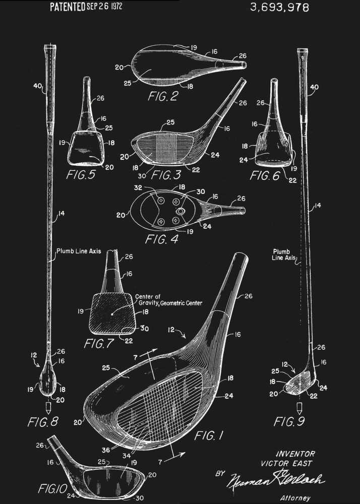 Golf Club Patent 1972 - Poster / Art Print