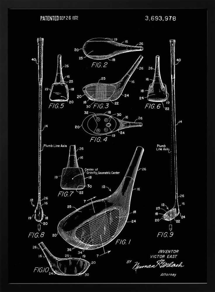 Golf Club Patent 1972 - Poster / Art Print