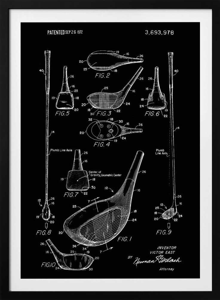 Golf Club Patent 1972 - Poster / Art Print