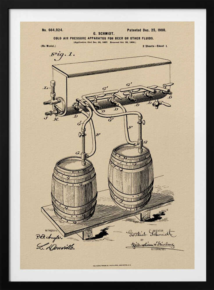 Apparatus for Beer Patent 1944 - Poster / Art Print