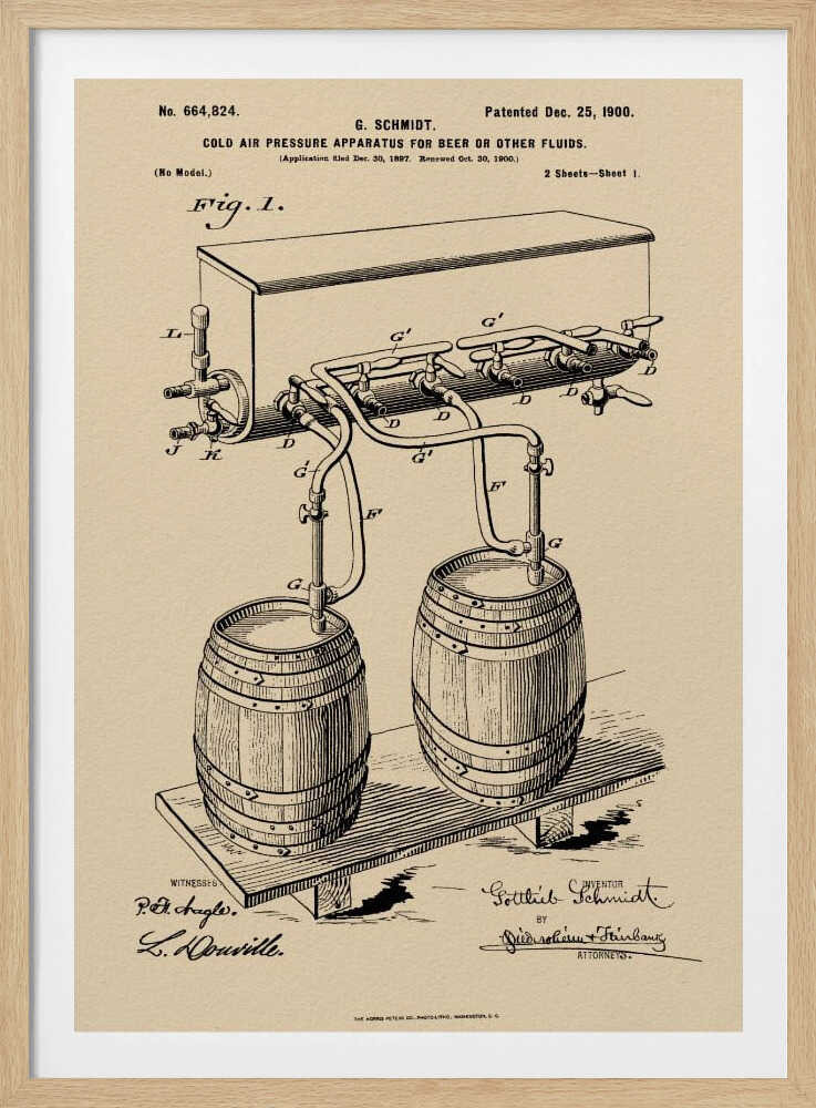 Apparatus for Beer Patent 1944 - Poster / Art Print