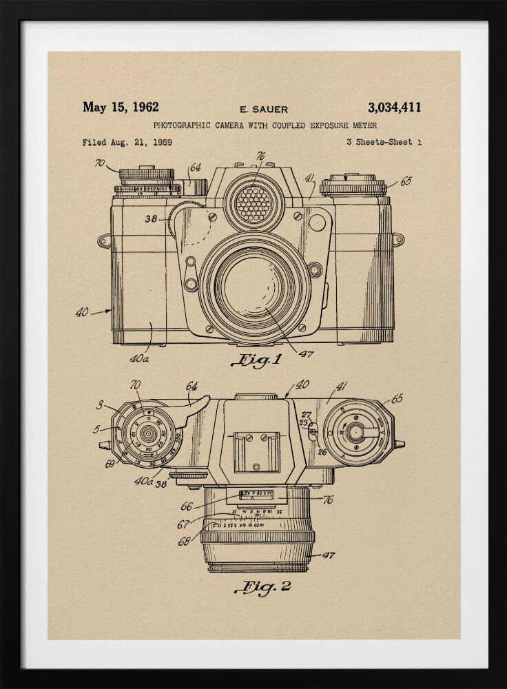 Camera Patent 1962 - Poster / Art Print
