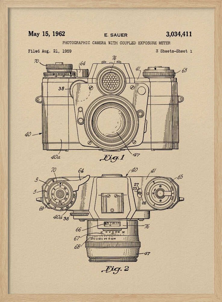 Camera Patent 1962 - Poster / Art Print