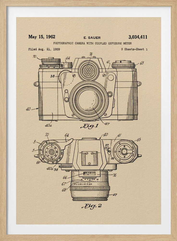 Camera Patent 1962 - Poster / Art Print