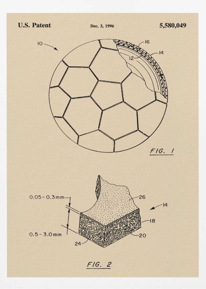 Soccer Ball Patent 1996 - Poster / Art Print