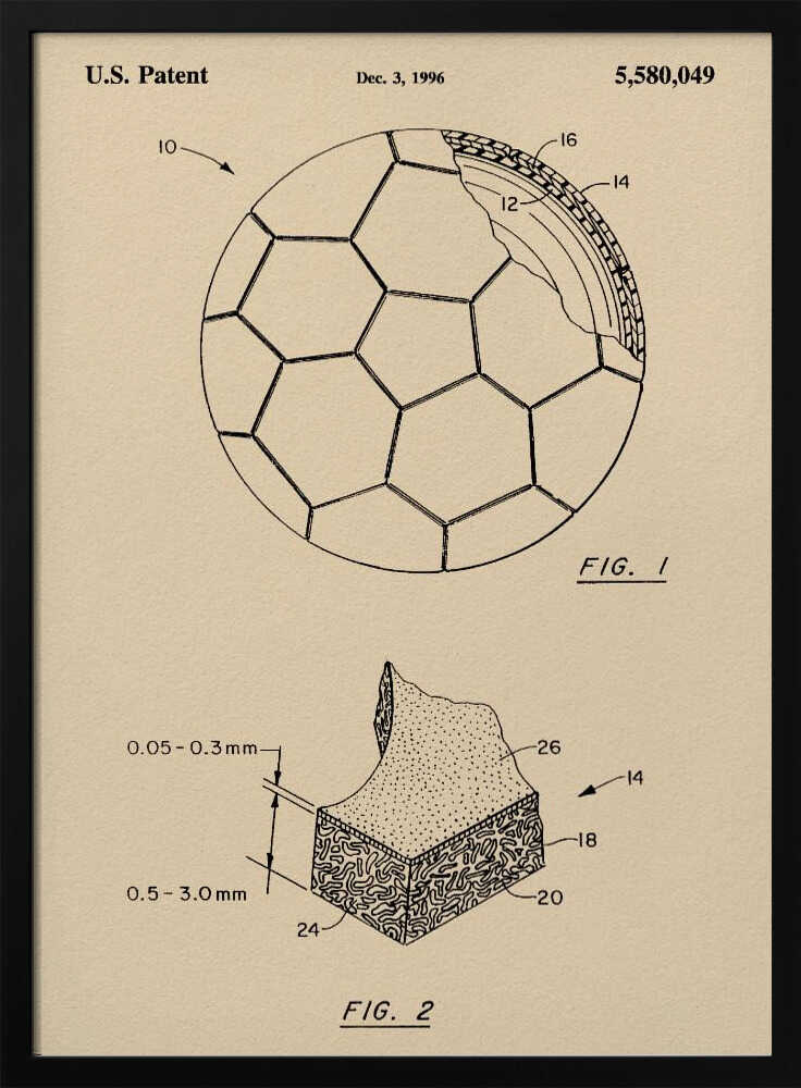 Soccer Ball Patent 1996 - Poster / Art Print