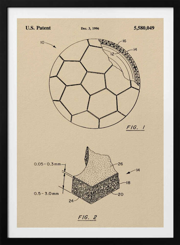 Soccer Ball Patent 1996 - Poster / Art Print