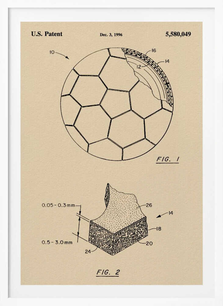 Soccer Ball Patent 1996 - Poster / Art Print