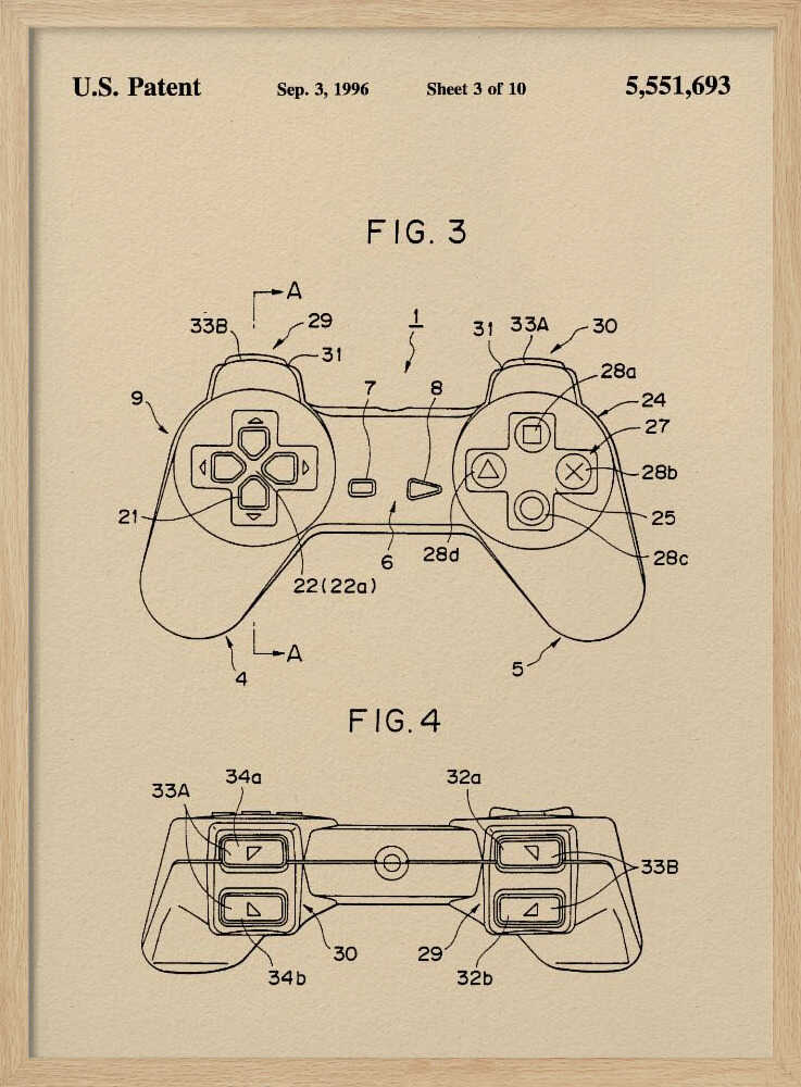 Controller Unit Patent 1996 - Poster / Art Print