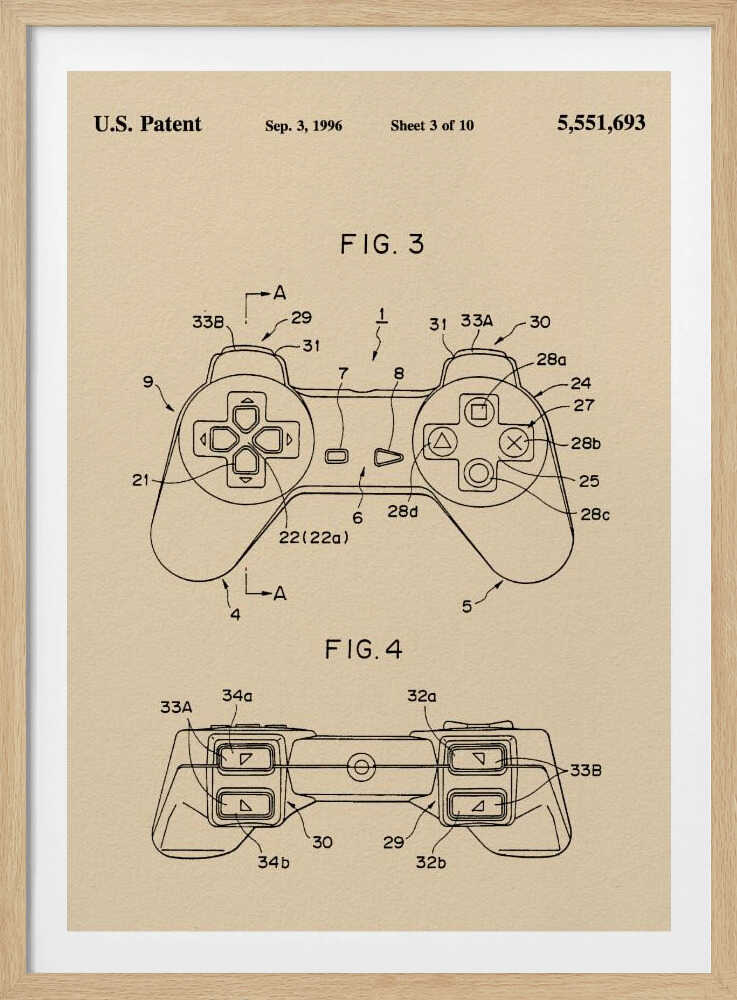 Controller Unit Patent 1996 - Poster / Art Print